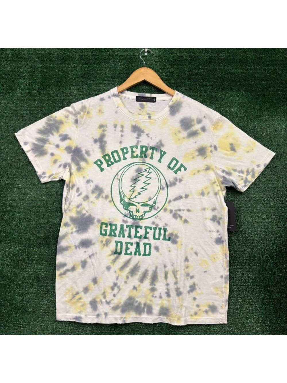 Grateful Dead white/yellow/gray Tie-Dye T-Shirt Size Large